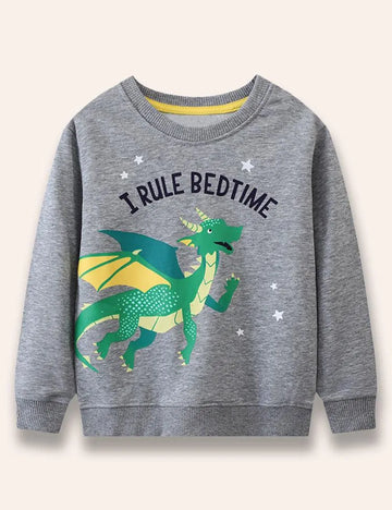 Cartoon Dragon Printed Sweatshirt - Mini Taylor